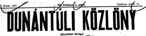 Dunantuli kozlony