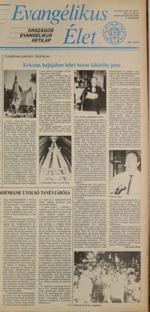 Evangelikus templom szentelese 2 evangelikuselet 1990 pages121 121