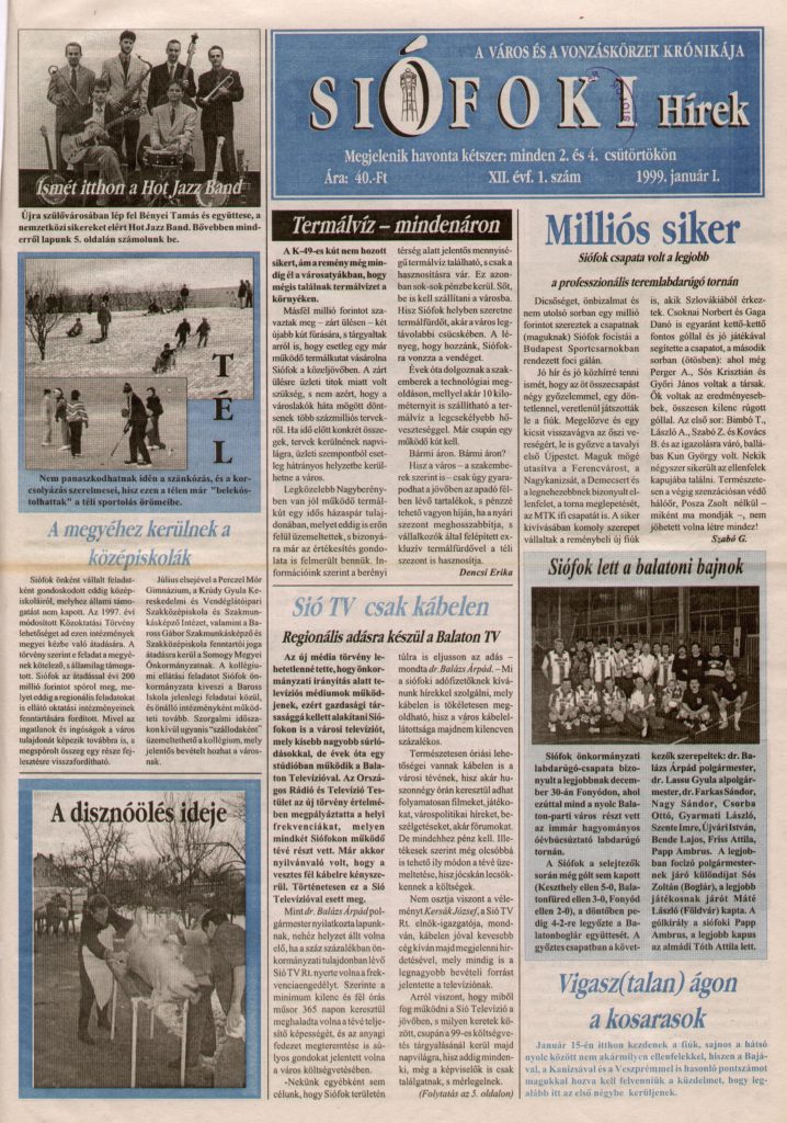 Siofoki hirek 1999 januar i 1.szam