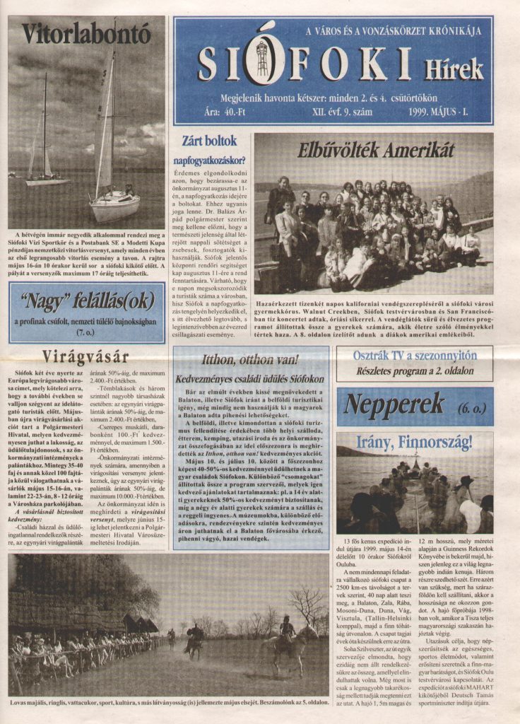 Siofoki hirek 1999 majus i 9.szam
