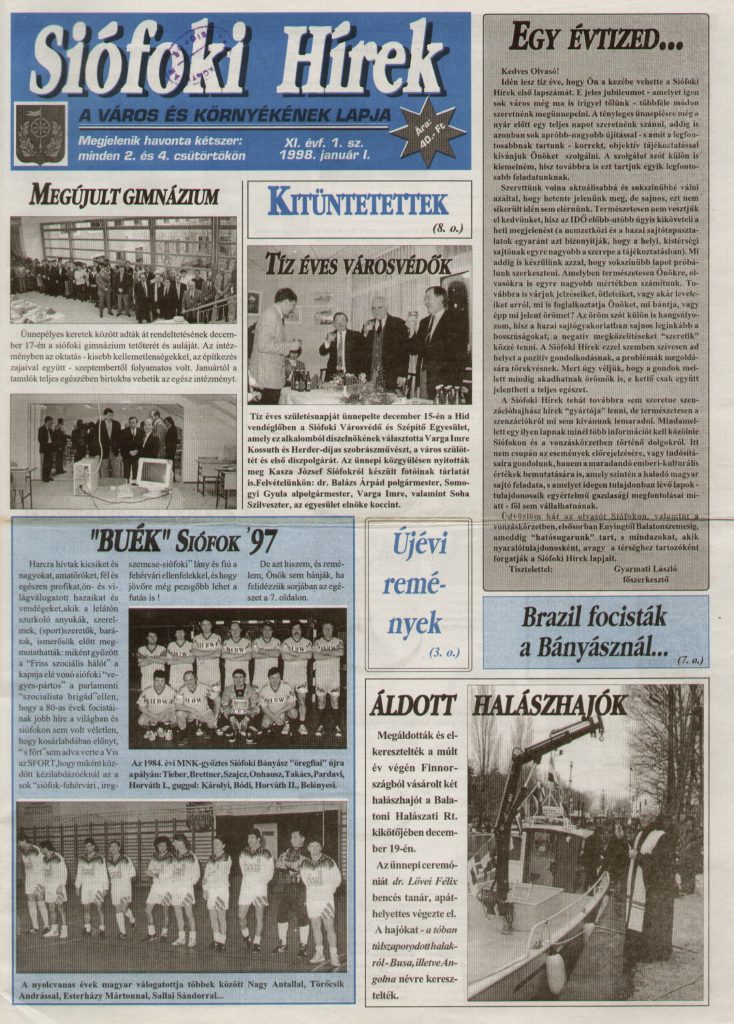 Siofoki hirek 1998 januar i. 1.sz