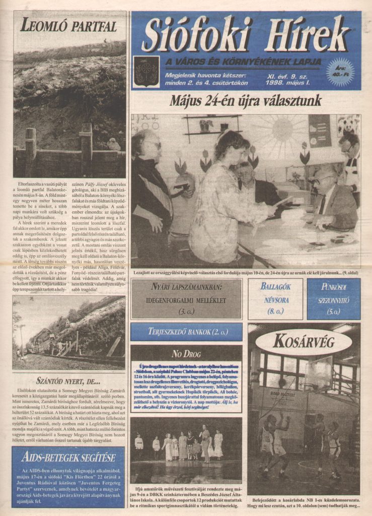 Siofoki hirek 1998 majus i. 9.sz
