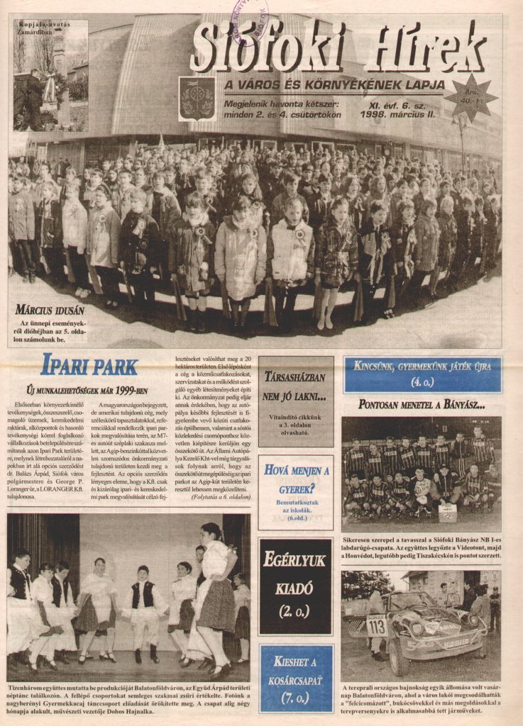 Siofoki hirek 1998 marcius ii. 6.sz