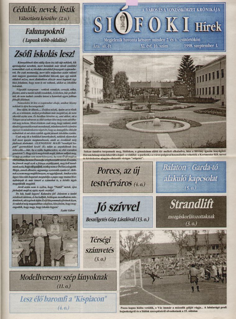 Siofoki hirek 1998 szeptember i. 16.sz