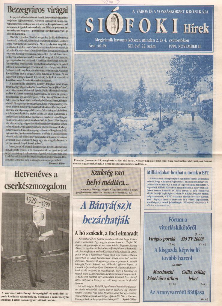 Siofoki hirek 1999 november ii 22.szam
