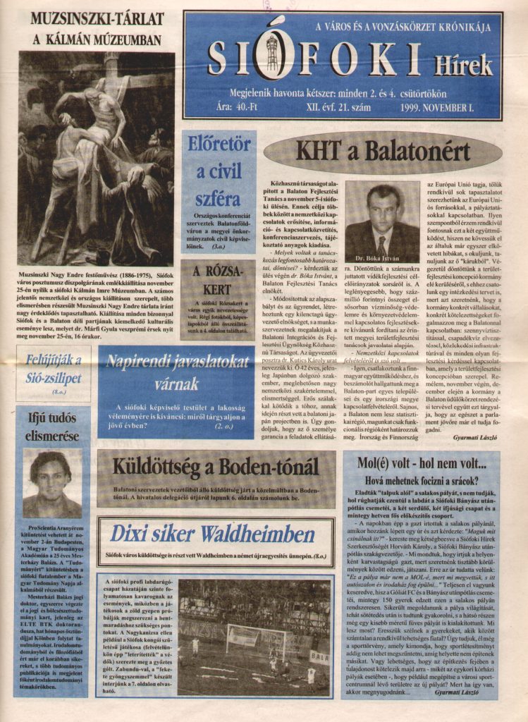 Siofoki hirek 1999 november i 21.szam