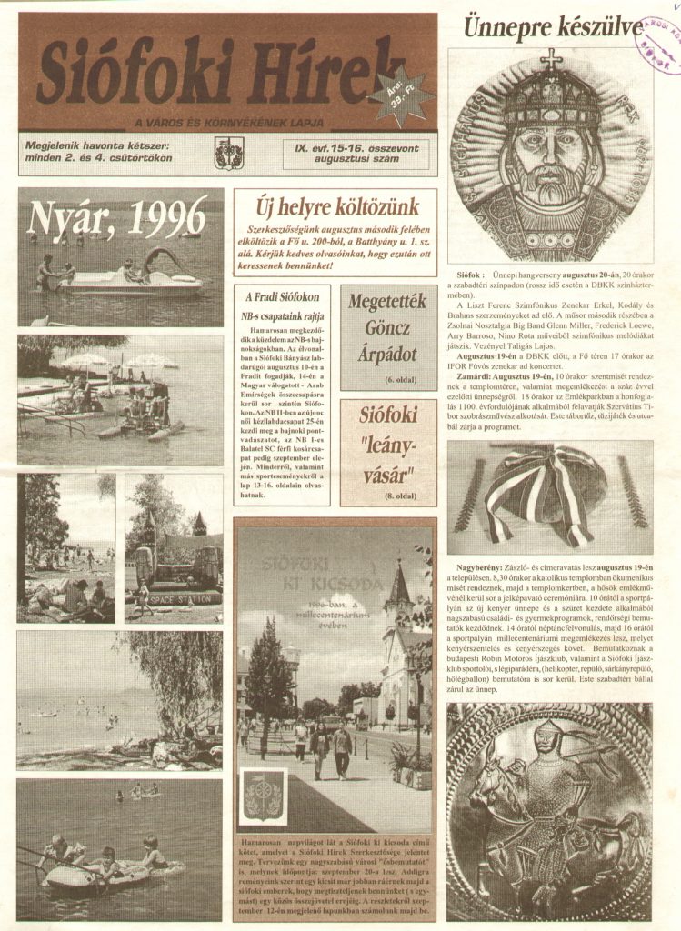 Siofoki hirek 1996 augusztus 15 16.sz