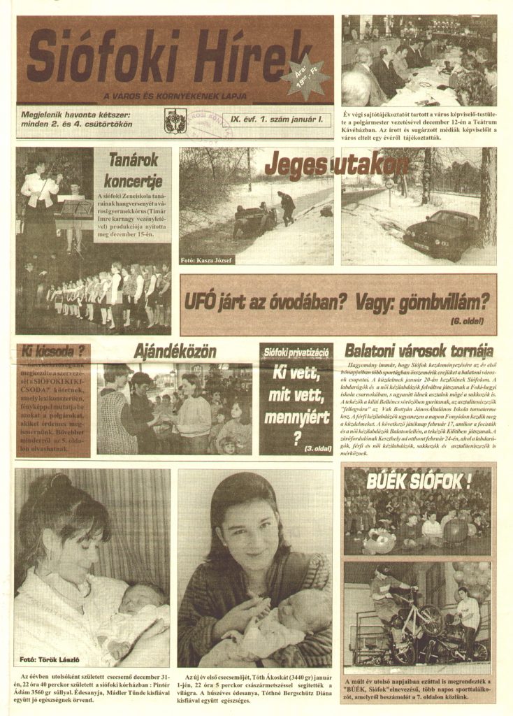 Siofoki hirek 1996 januar i. 1.sz
