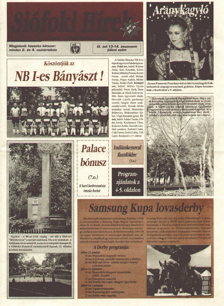 Siofoki hirek 1996 julius 13 14.sz