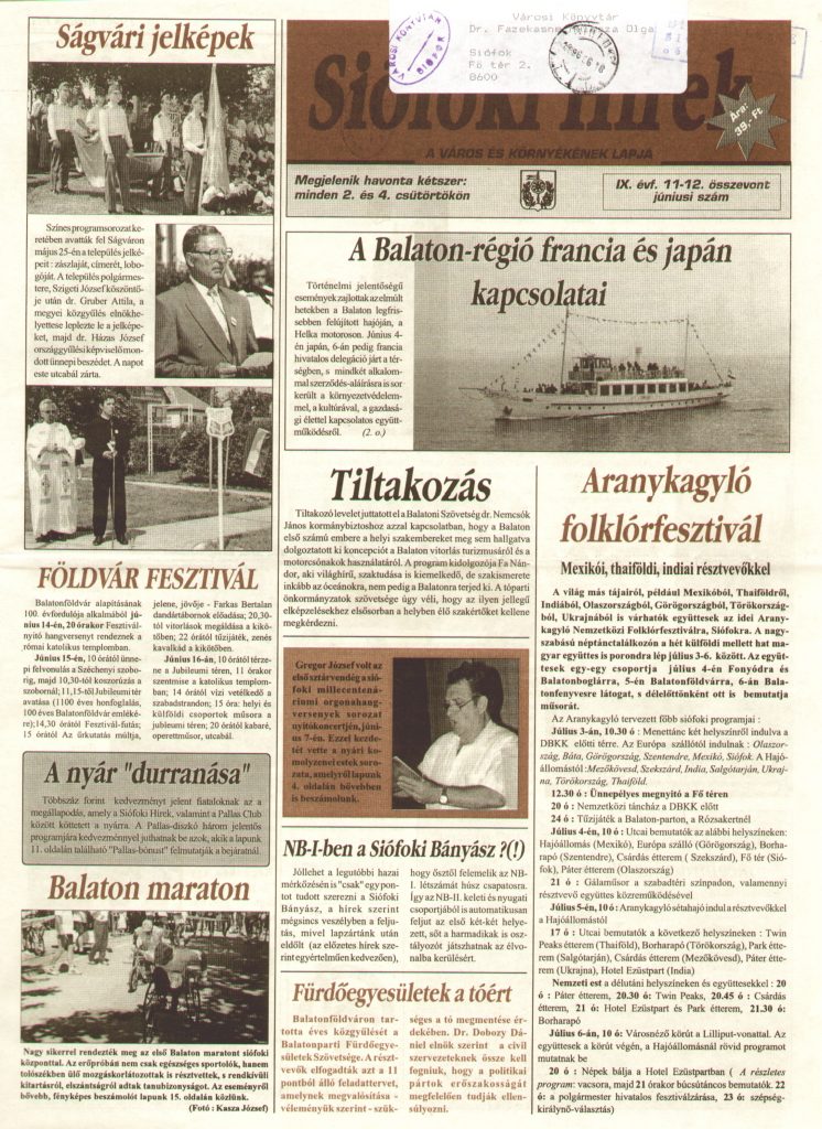 Siofoki hirek 1996 junius 11 12.sz