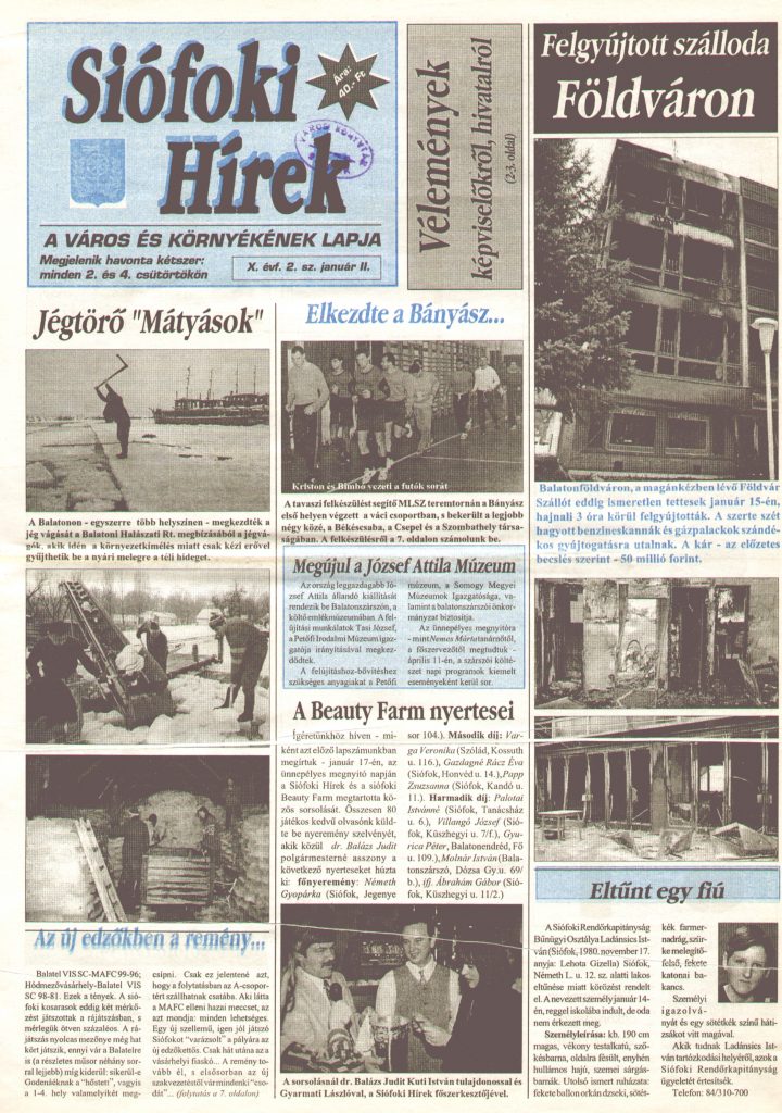 Siofoki hirek 1997 januar ii. 2.sz