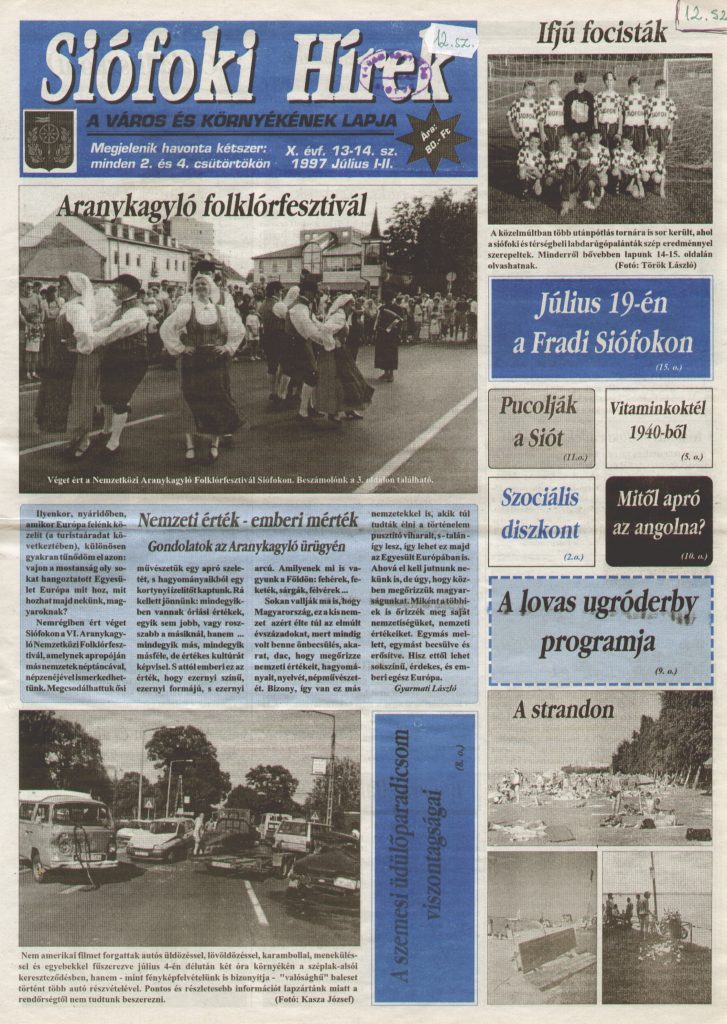Siofoki hirek 1997 julius i ii. 13 14.sz
