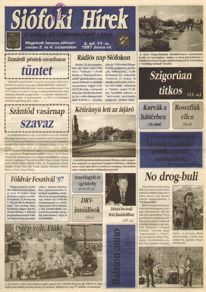 Siofoki hirek 1997 junius i ii. 11 12.sz