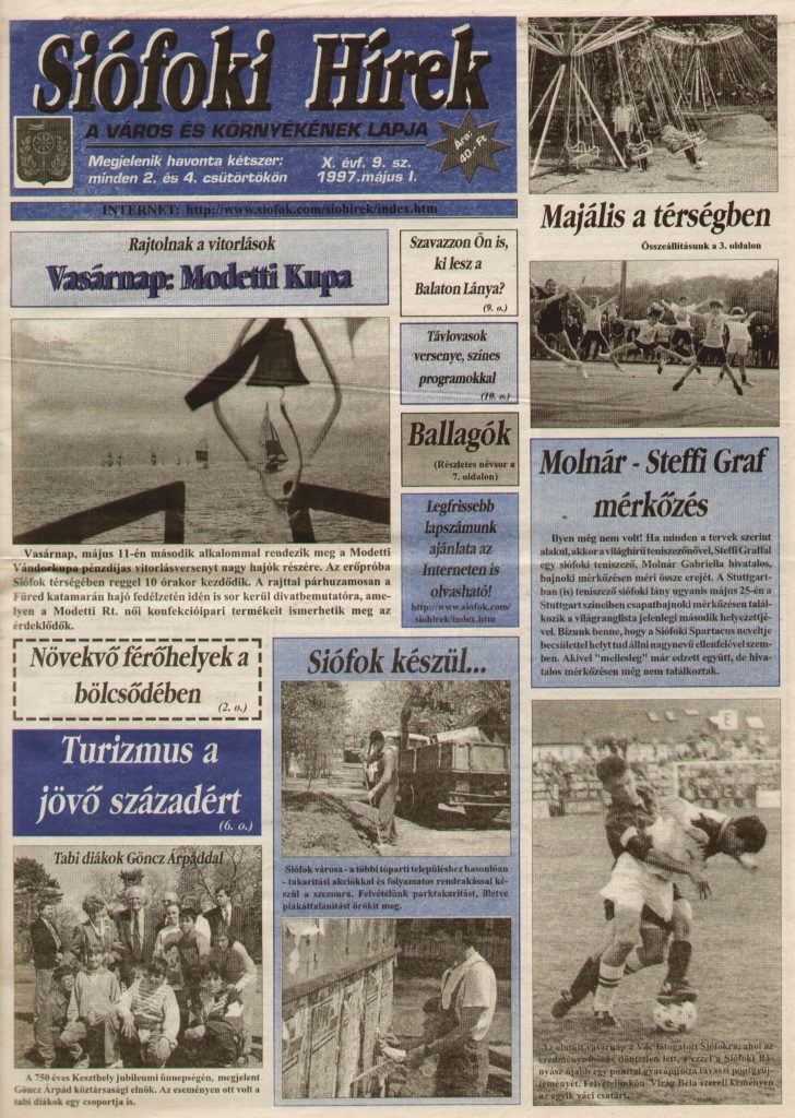 Siofoki hirek 1997 majus i. 9.sz