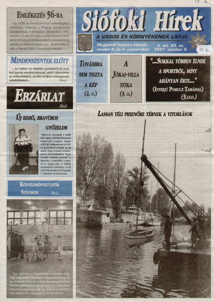 Siofoki hirek 1997 oktober ii. 20.sz