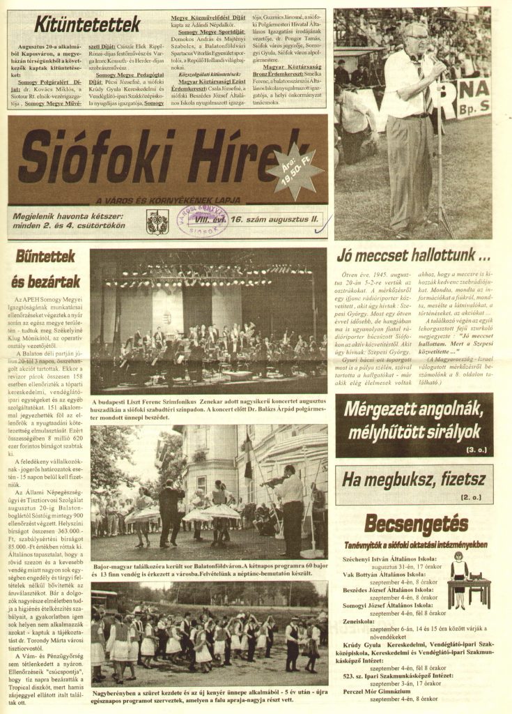 Siofoki Hirek 1995 augusztus II. 16.sz