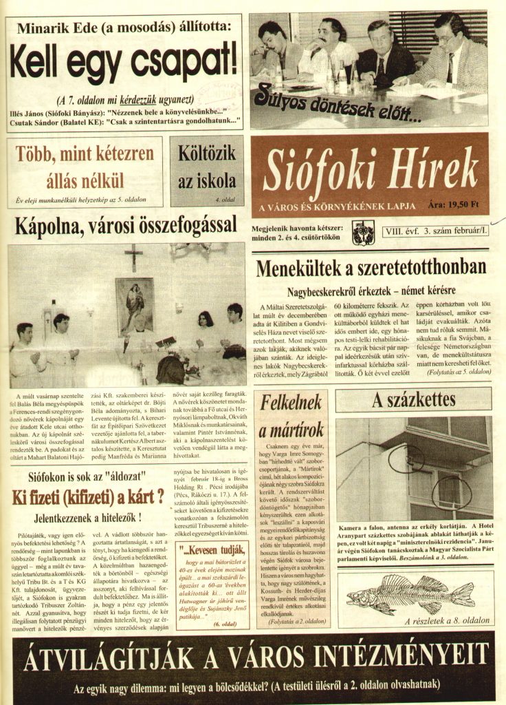 Siofoki Hirek 1995 februar I. 3.sz