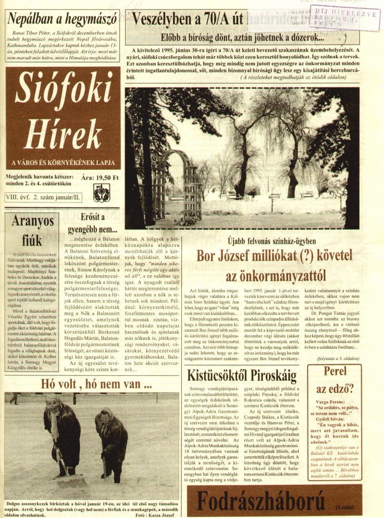 Siofoki Hirek 1995 januar II. 2.sz