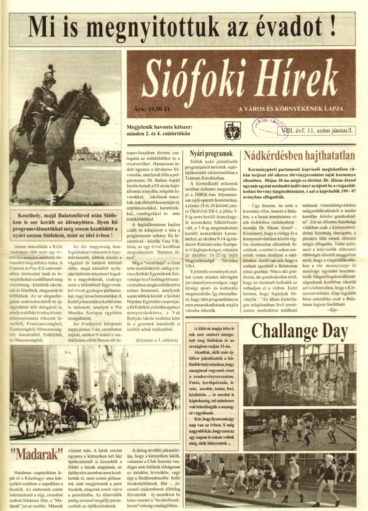 Siofoki Hirek 1995 junius I. 11.sz