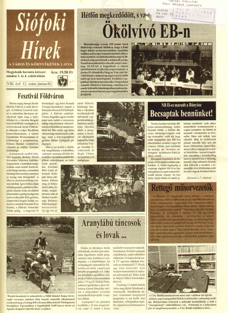 Siofoki Hirek 1995 junius II. 12.sz