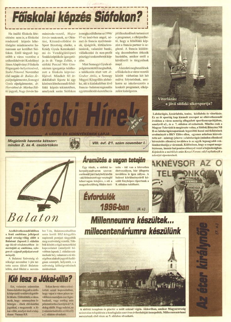 Siofoki Hirek 1995 november I. 21.sz