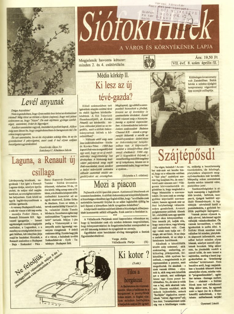 Siofoki Hirek 1994 aprilis II. 8.sz
