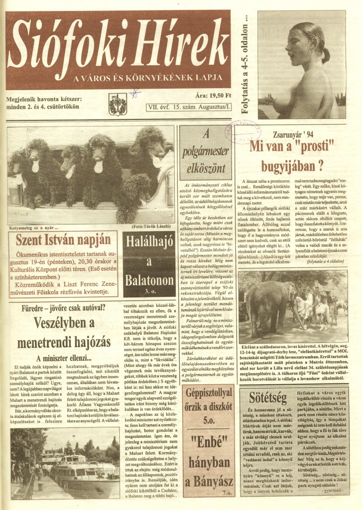 Siofoki Hirek 1994 augusztus I. 15.sz