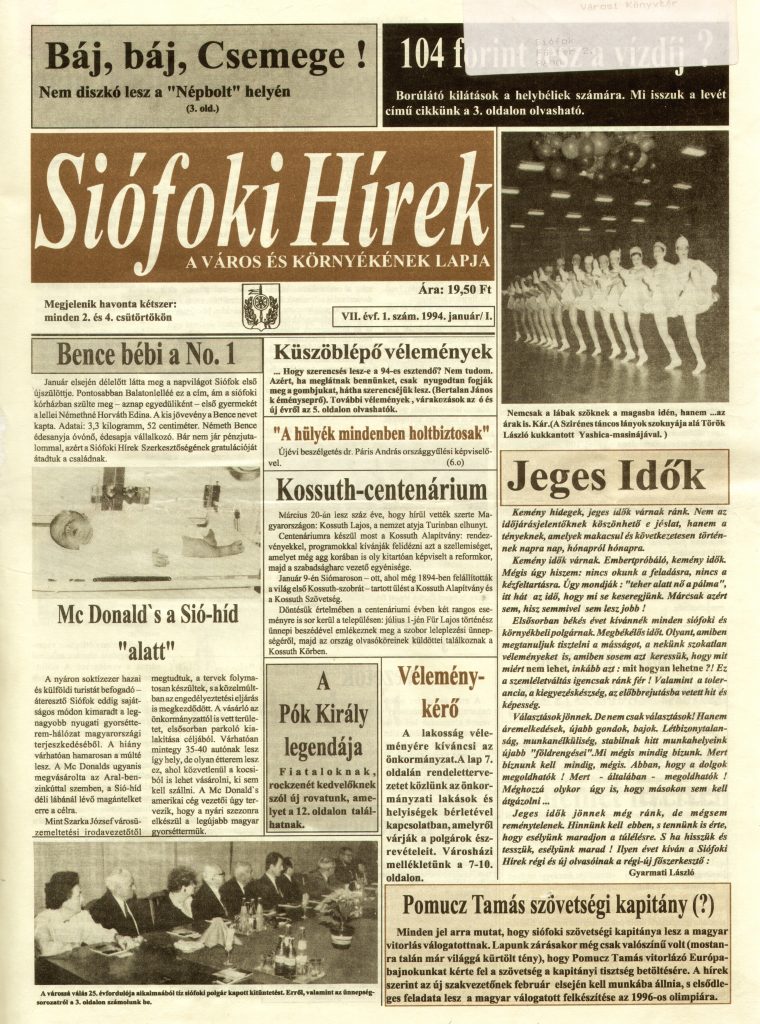 Siofoki Hirek 1994 januar I. 1.sz