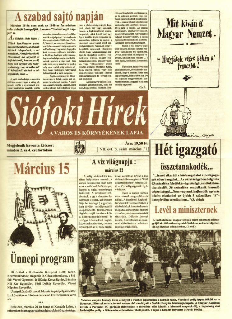 Siofoki Hirek 1994 marcius I. 5.sz