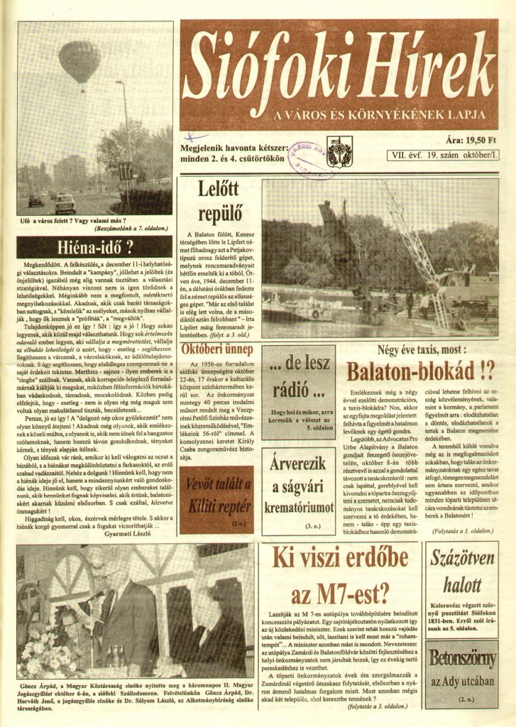 Siofoki Hirek 1994 oktober I. 19.sz